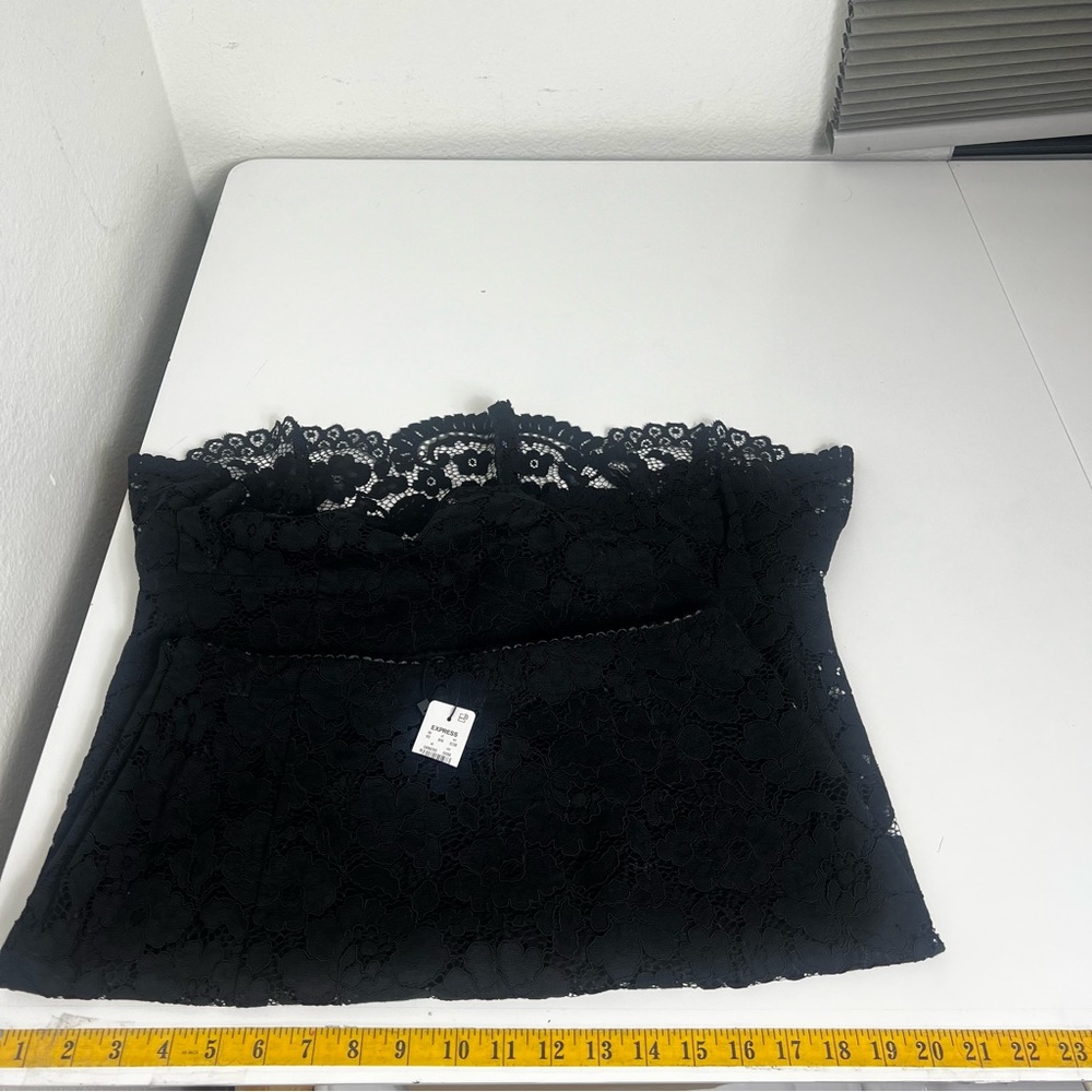 Express High Waisted Lace Peplum Midi Pencil Skirt Size 10 NWT - Picture 11 of 15